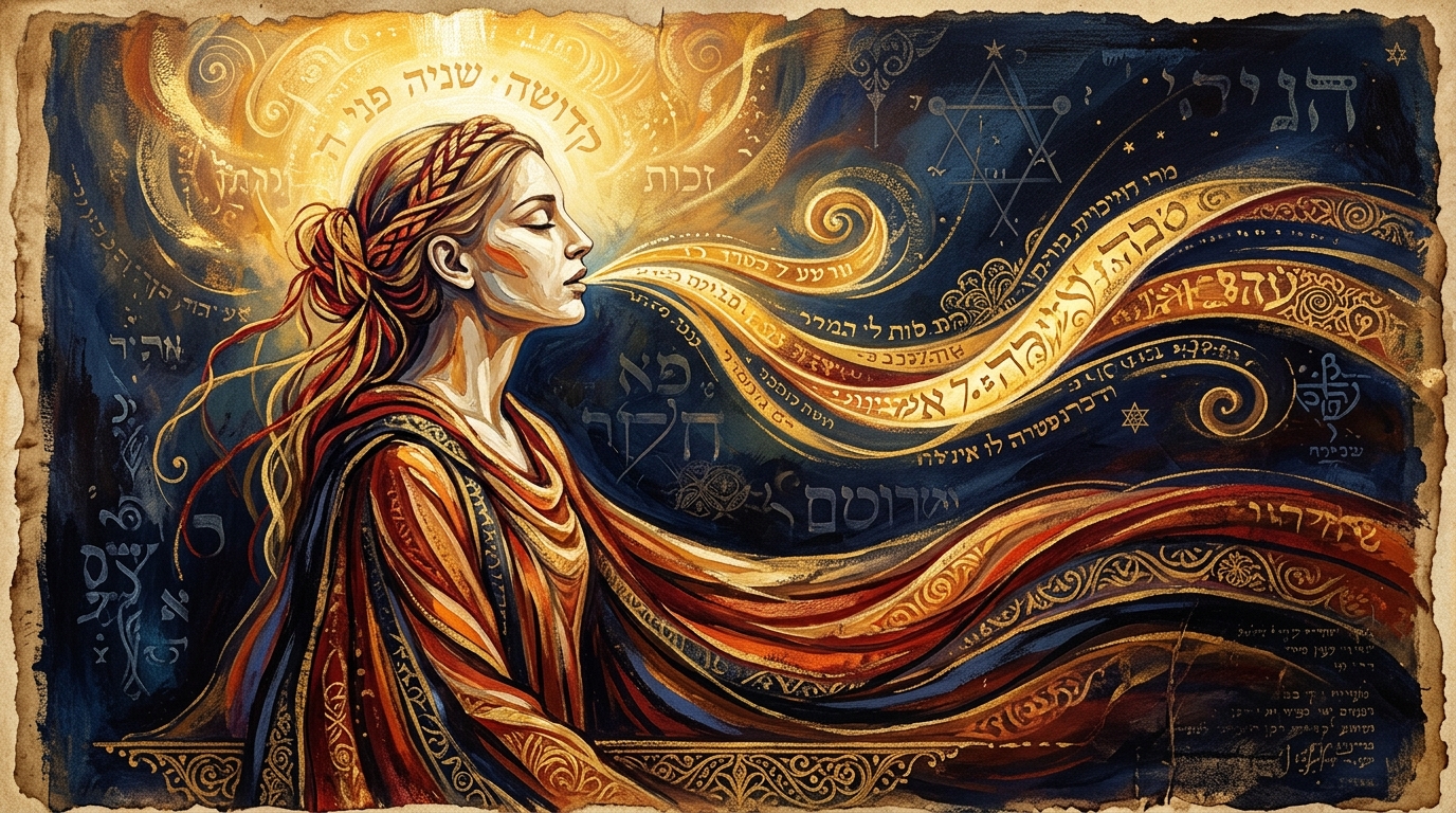 A listening feminine figure transmitting light outward